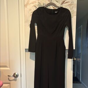 Whimsigoth Mesh Trim Vero Moda Black Long Sleeve Sheath Jumpsuit Wide Flare Leg